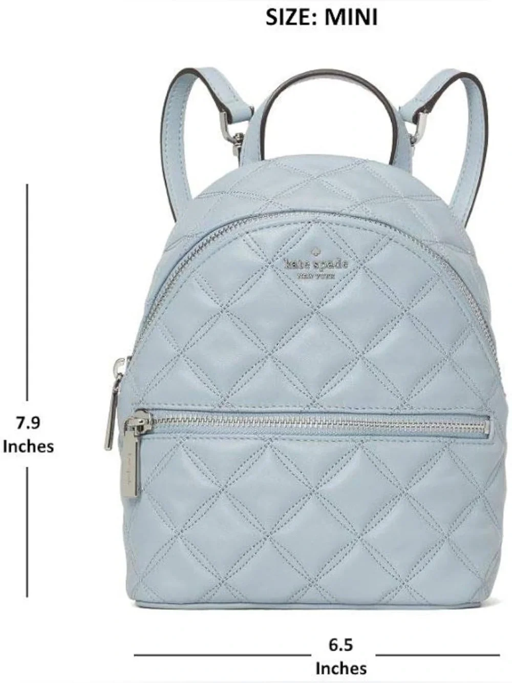 Kate Spade Quilted Natalia mini convertible backpack Light Blue